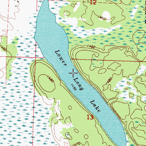 Topographic Map of Lower Long Lake, MN
