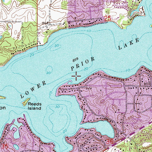 Topographic Map of Lower Prior Lake, MN