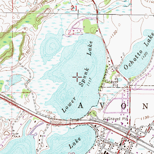 Topographic Map of Lower Spunk Lake, MN