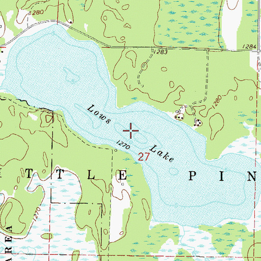 Topographic Map of Lows Lake, MN