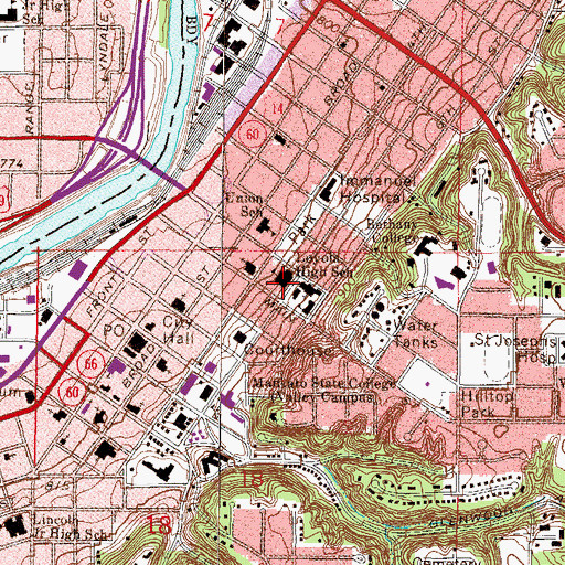 Topographic Map of Loyola High School, MN