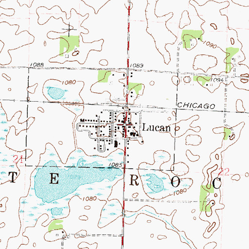 Topographic Map of Lucan, MN