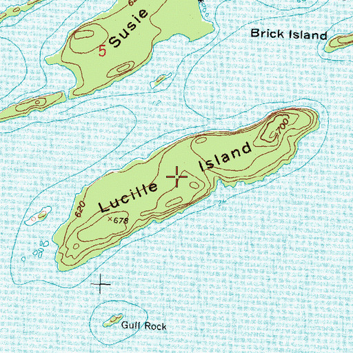 Topographic Map of Lucille Island, MN