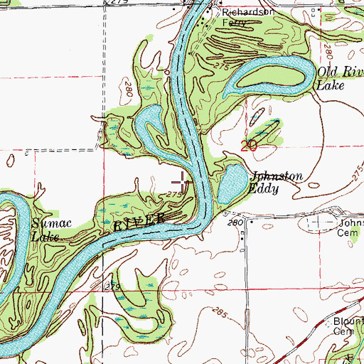 Topographic Map of Jim Johnson Landing, AR