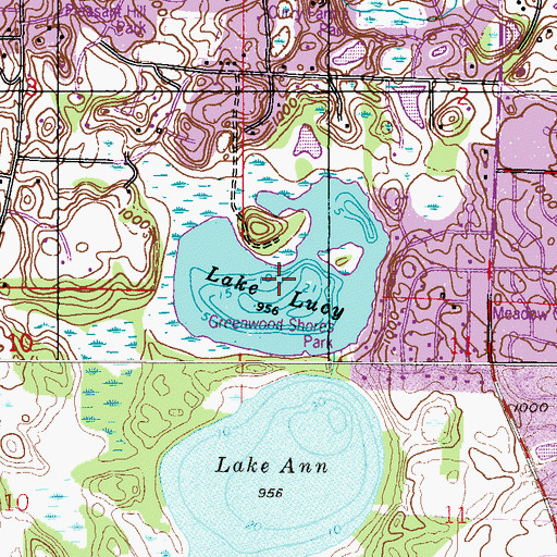 Topographic Map of Lake Lucy, MN