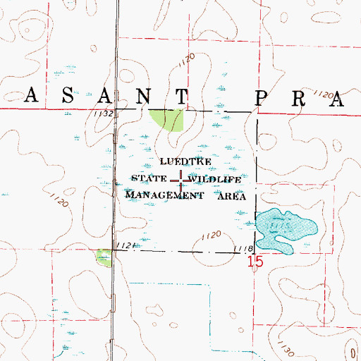 Topographic Map of Luedtke State Wildlife Management Area, MN