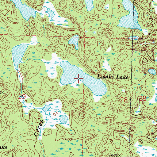 Topographic Map of Luethi Lake, MN