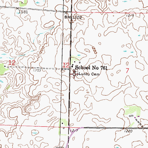 Topographic Map of Lunby Cemetery, MN