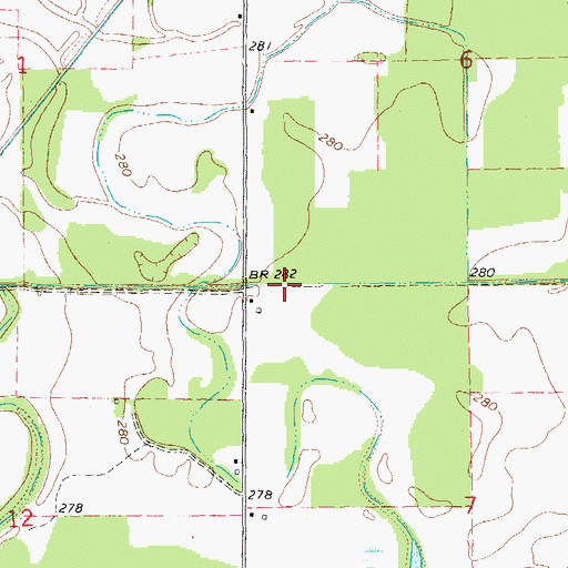 Topographic Map of Lateral Number 1, AR