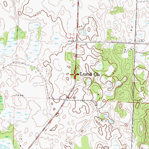 Topographic Map of Lund Church, MN