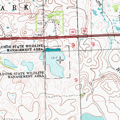Topographic Map of Lunde State Wildlife Management Area, MN
