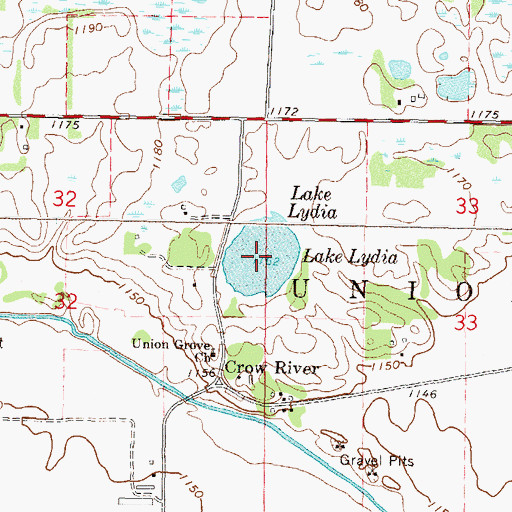 Topographic Map of Lake Lydia, MN