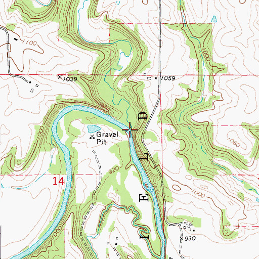 Topographic Map of Lynch Creek, MN