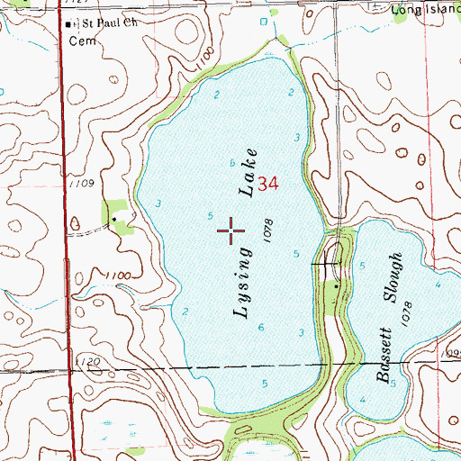 Topographic Map of Lysing Lake, MN