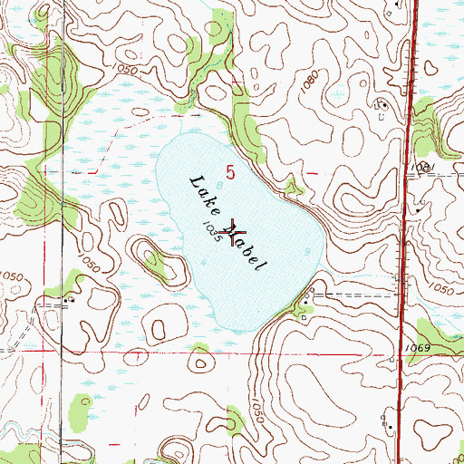 Topographic Map of Lake Mabel, MN