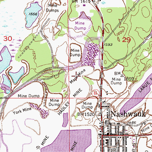 Topographic Map of Mace Mine, MN
