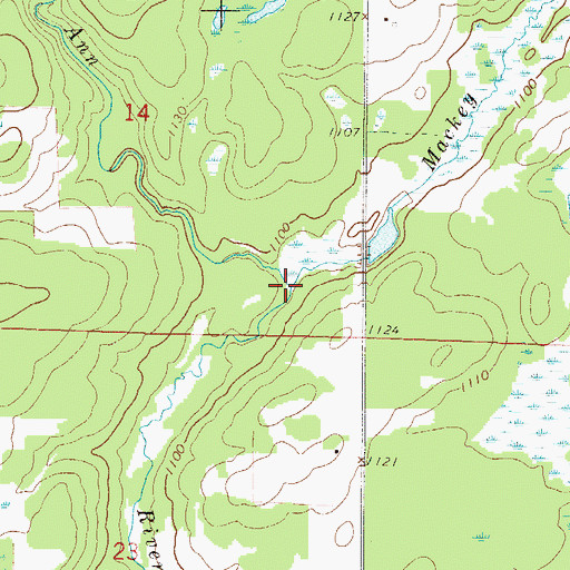 Topographic Map of Mackey Brook, MN