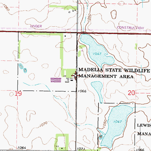 Topographic Map of Madelia State Wildlife Management Area, MN