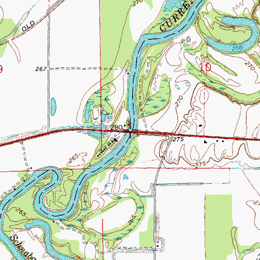 Topographic Map of Old McElroy Ferry (historical), AR