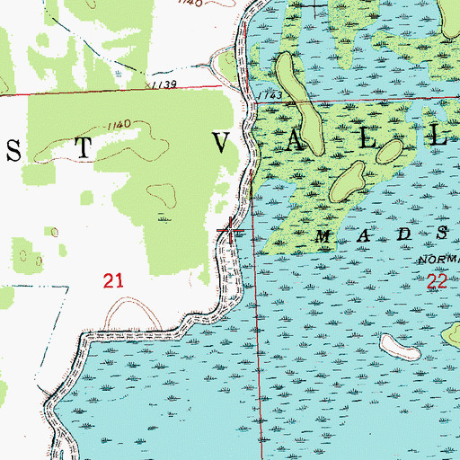 Topographic Map of Madsen Pool, MN
