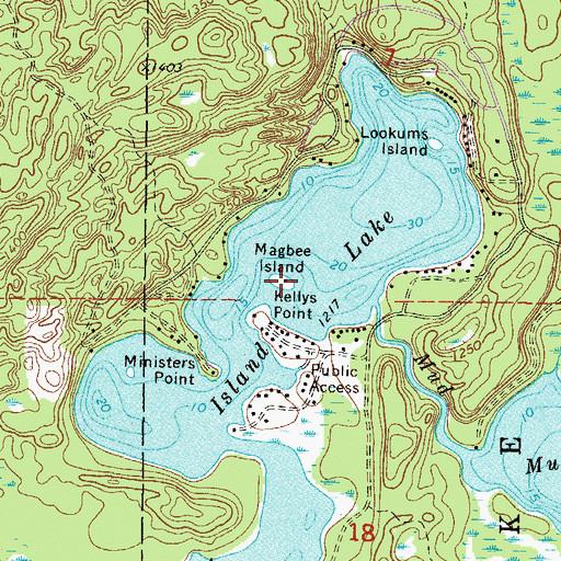 Topographic Map of Magbee Island, MN