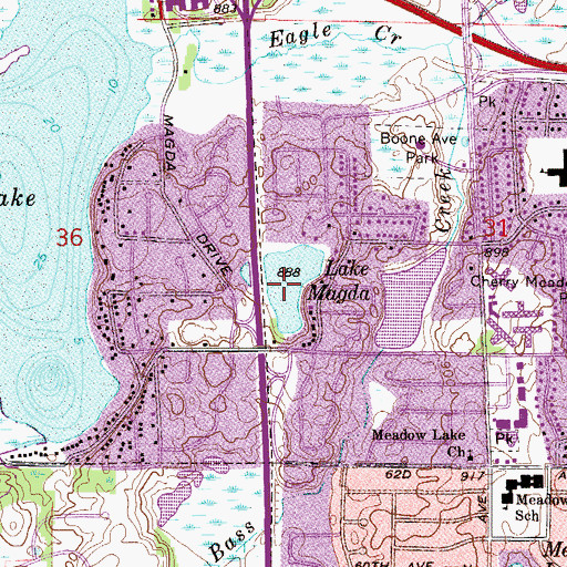 Topographic Map of Lake Magda, MN