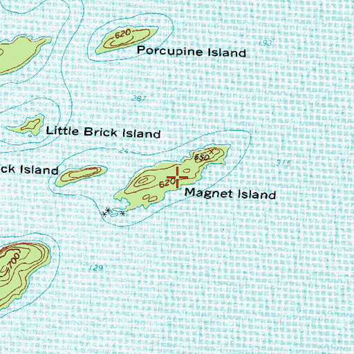 Topographic Map of Magnet Island, MN