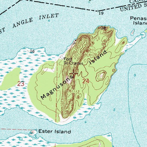 Topographic Map of Magnusons Island, MN