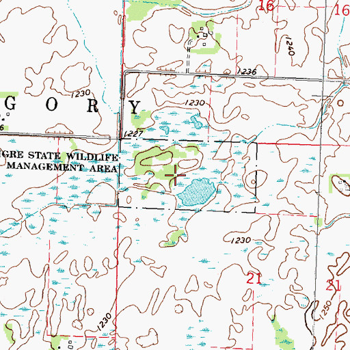 Topographic Map of Mahgre State Wildlife Management Area, MN