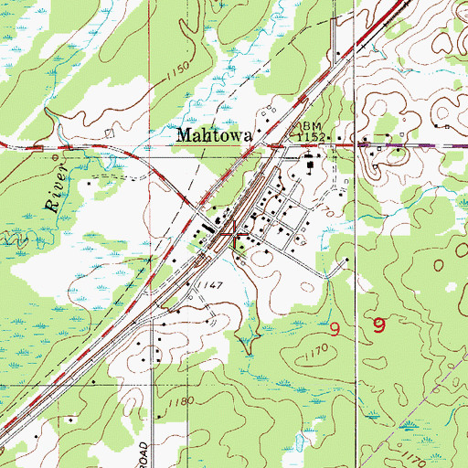 Topographic Map of Mahtowa, MN