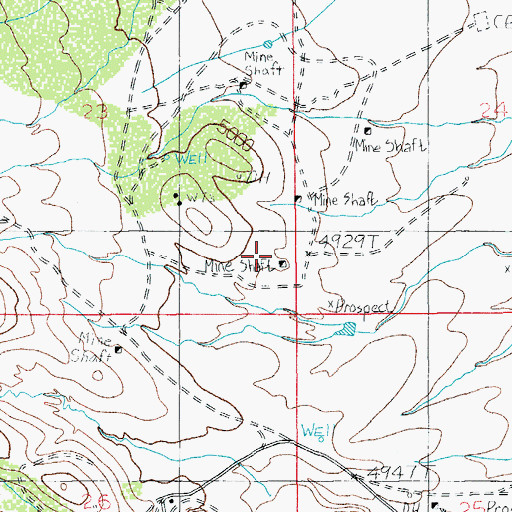Topographic Map of Johnson Mine, AZ