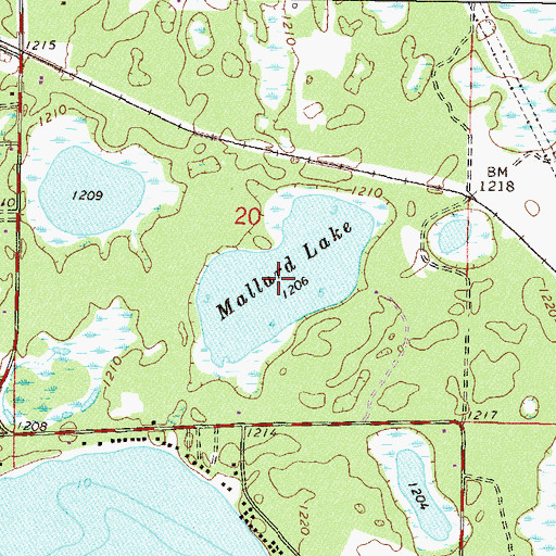 Topographic Map of Mallard Lake, MN