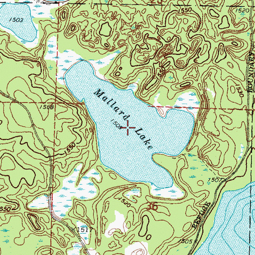 Topographic Map of Mallard Lake, MN