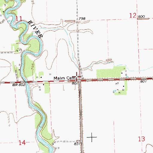 Topographic Map of North Big Woods Cemetery, MN