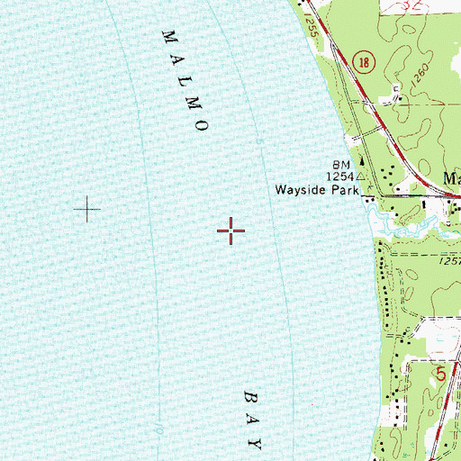 Topographic Map of Malmo Bay, MN