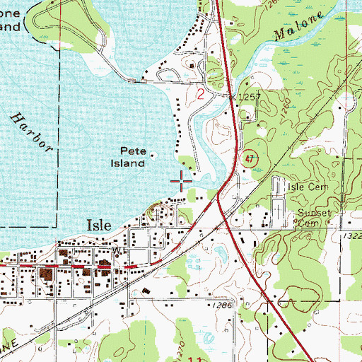 Topographic Map of Malone Creek, MN