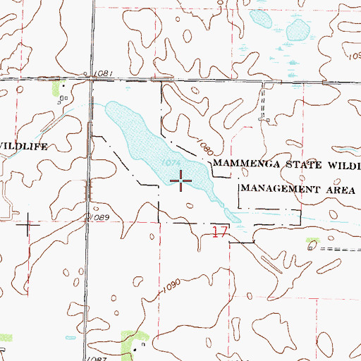 Topographic Map of Mammenga State Wildlife Management Area, MN