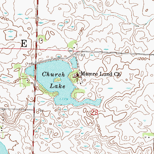 Topographic Map of Mamre Lund Church, MN