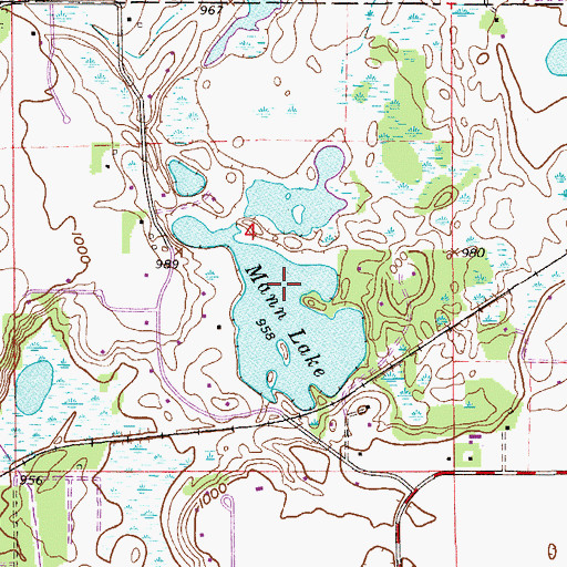 Topographic Map of Mann Lake, MN