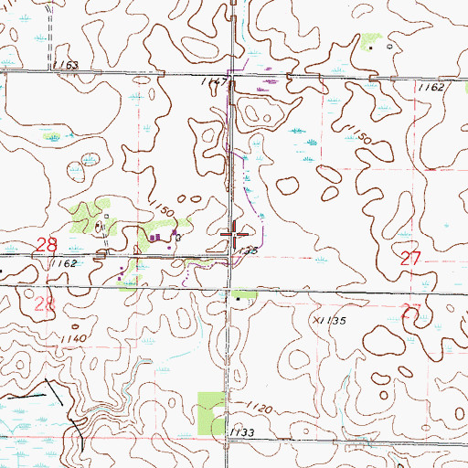 Topographic Map of Manning School, MN