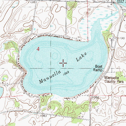 Topographic Map of Manuella Lake, MN