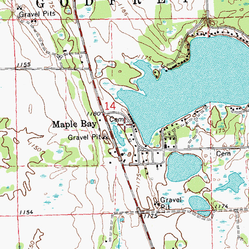 Topographic Map of Maple Bay, MN