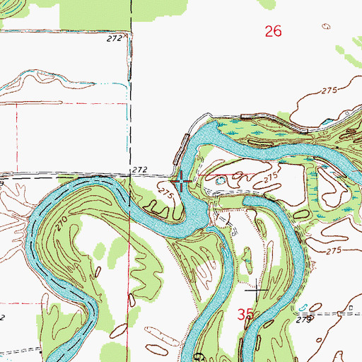Topographic Map of Scotts Ferry (historical), AR