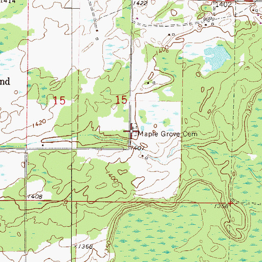 Topographic Map of Maple Grove Cemetery, MN