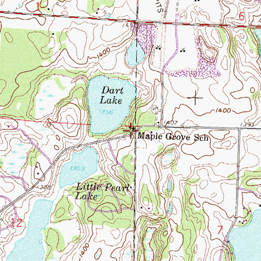 Topographic Map of Maple Grove School, MN
