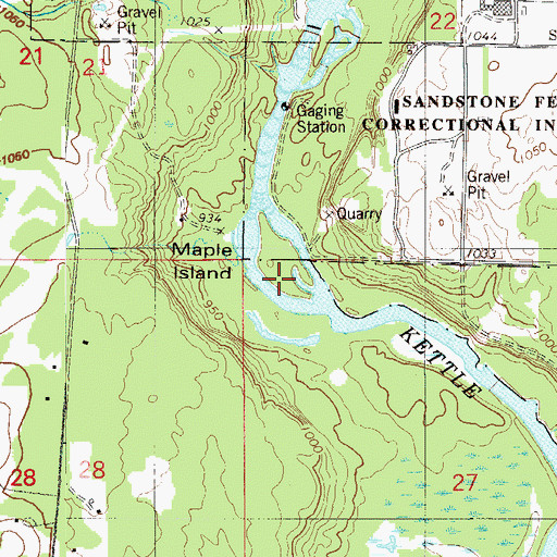 Topographic Map of Maple Island, MN