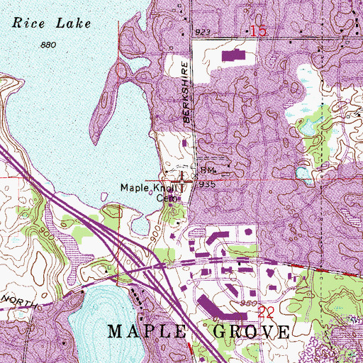 Topographic Map of Maple Knoll Cemetery, MN