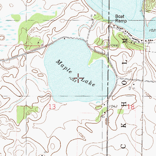 Topographic Map of Maple Lake, MN