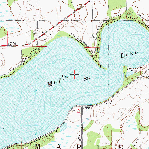 Topographic Map of Maple Lake, MN