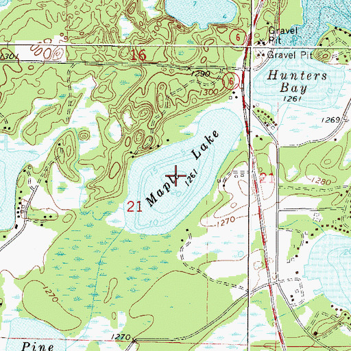 Topographic Map of Maple Lake, MN